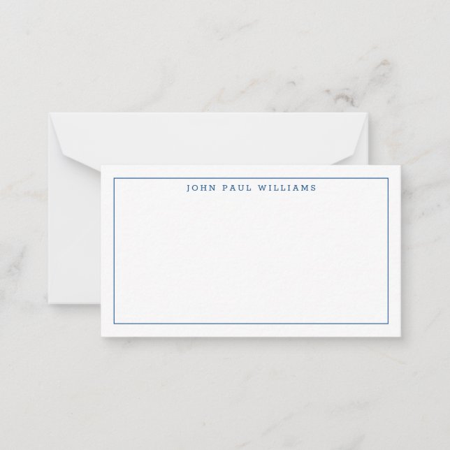 Classic Navy Blue Professional Formal Thin Border Card (Front)