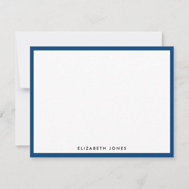 Classic Navy Blue Simple Modern Chic Minimalist Card (Front)