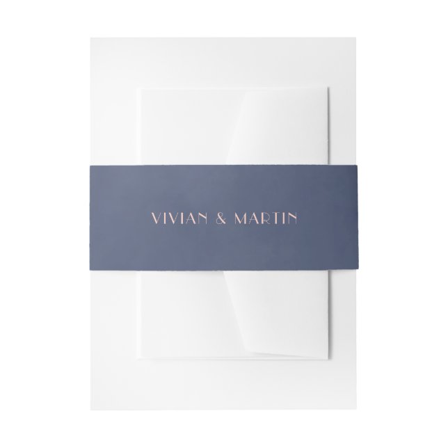 Classic Navy Blue Smoke Invitation Belly Band (Front Example)
