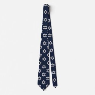 Classic Navy Blue Star of David Jewish Holiday Nec Tie
