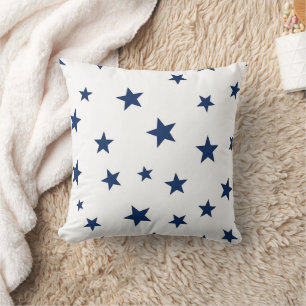 Classic Navy Blue Stars Seamless Pattern Cushion
