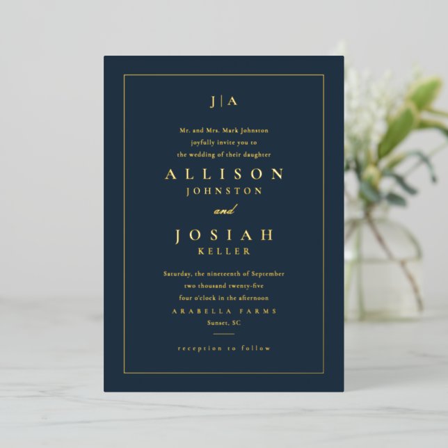 Classic Navy Blue Wedding (Standing Front)