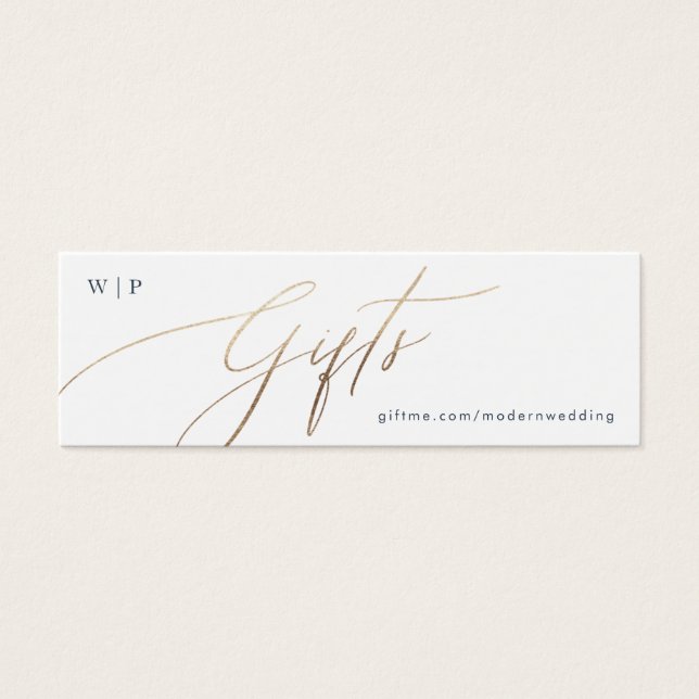 Classic Navy Blue White Elegant White Gold Gift (Front)