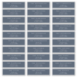 Classic Navy Blue White individual wedding address