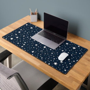Classic Navy Blue & White Stars Seamless Patriotic Desk Mat