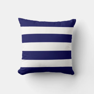 Classic Navy Blue & White Striped Cushion