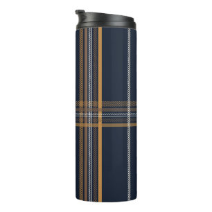 Classic Navy Camel Plaid Aesthetic Thermal Tumbler