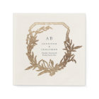 classic navy florals gold motif monogram wedding