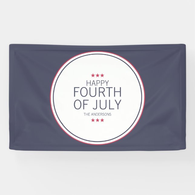 Classic Navy Fourth of July Independence Day Banner (Horizontal)