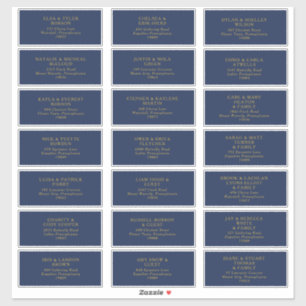 Classic Navy   Gold Wedding Guest Address Labels