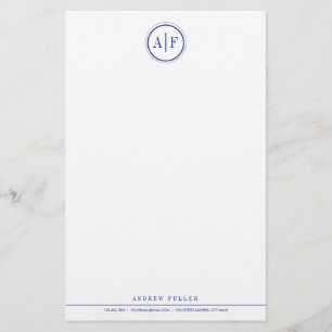 Classic Navy Monogrammed Stationery