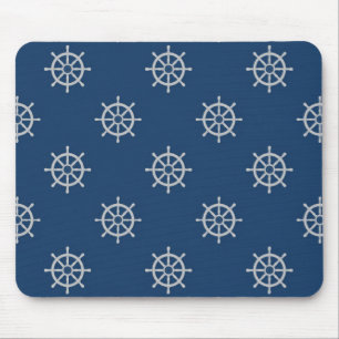 Classic Navy Nautical Ship's Wheel Mouse Pad