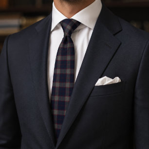 Classic Navy Plaid Tie