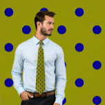 Classic Navy Polka Dots on Olive Tie<br><div class="desc">Polka dots! One of the classic apparel patterns that looks great on ties.  This polka dot necktie features small navy dots on olive.</div>