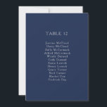Classic Navy | Silver Table Number Seating Chart<br><div class="desc">This classic navy | silver table number seating chart is great for a simple modern romantic and elegant wedding. The dark navy blue colour palette and minimal vintage typography give it a classy chic formal touch. The design is flexible, perfect for a basic contemporary evening, spring, fall, summer, or winter...</div>