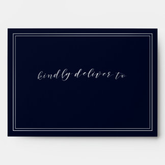 Classic Navy Silver Wedding Envelopes