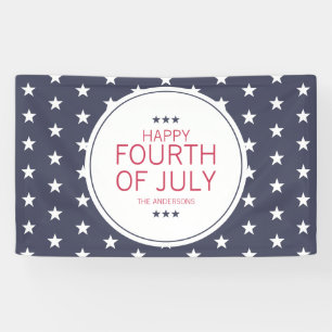 Classic Navy Stars Fourth of July Independence Day Banner