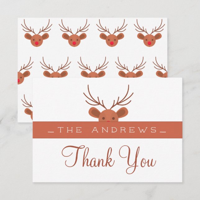 Classic navy Tartan Plaid Merry Christmas Thank Yo Thank You Card (Front/Back)
