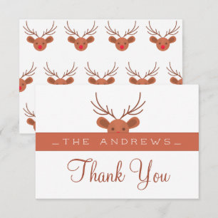 Classic navy Tartan Plaid Merry Christmas Thank Yo Thank You Card