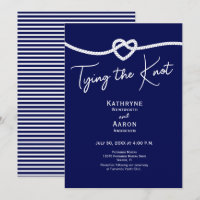 Classic Navy White Stripes Tying the Knot Wedding
