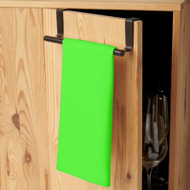 Classic Neon Green Towel – Vibrant Kitchen Accent (Thirds Fold)