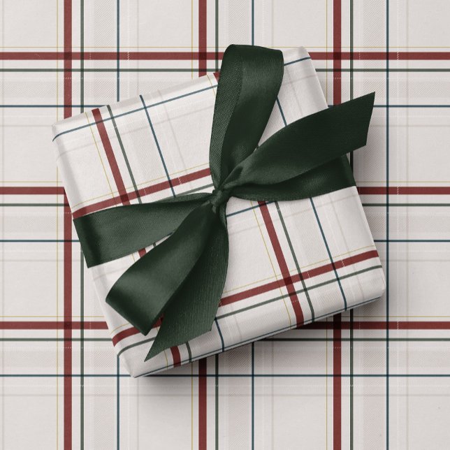 Classic neutral Christmas holiday plaid Wrapping Paper (Creator Uploaded)