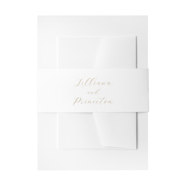 Classic Neutral Elegant Wedding Invitation Belly Band (Front Example)
