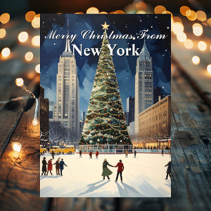 Classic New York City Christmas Tree  Holiday Card