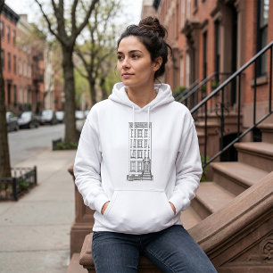 Classic New York Stoop Apartment Drawing Hoodie