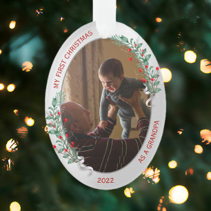 Classic Newborn 1st Christmas Grandpa Ornament