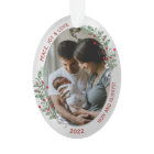 Classic Newborn 1st Christmas Plants Silver Frame 