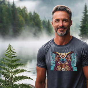 Classic Noble Great Horned Owl Portrait  Outdoo T-Shirt