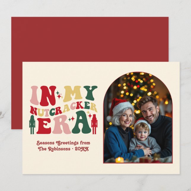 Classic Noel In My Nutcracker Era Christmas Photo Holiday Card (Front/Back)