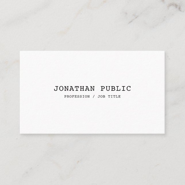 Classic Nostalgic Look Cool Design Sleek Plain Business Card (Front)