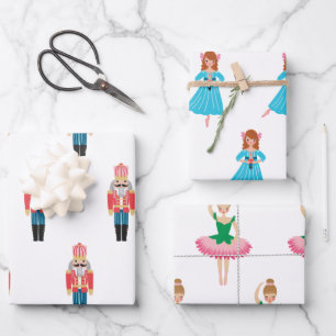 Classic Nutcracker, Ballerina Set of 3 Wrapping Paper Sheet