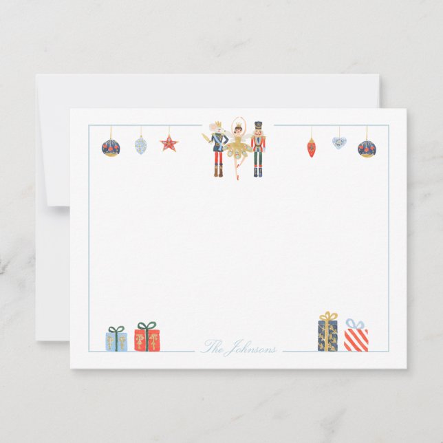 Classic Nutcracker Christmas Stationery Card (Front)