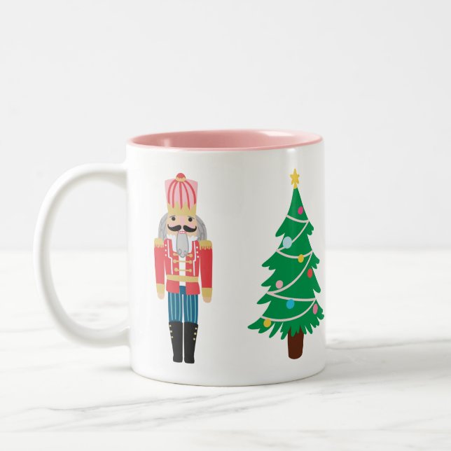 Classic Nutcracker Christmas  Two-Tone Coffee Mug (Left)