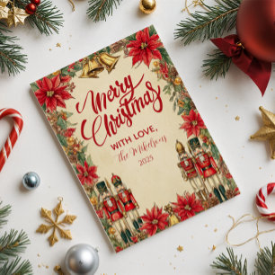 Classic Nutcracker Red and Gold Holiday Card