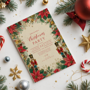 Classic Nutcracker Red and Gold Invitation