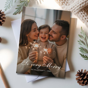 Classic Oh So Merry Family Christmas Card