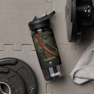 Classic Old Car Dashboard Steering Wheel Water Bottle
