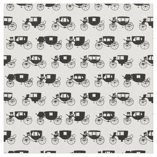 Classic Old Fashioned Carriages Antique Carriage Fabric (Close Up)