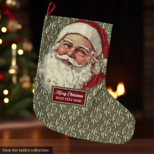 Classic Old Fashioned Santa Christmas Stocking