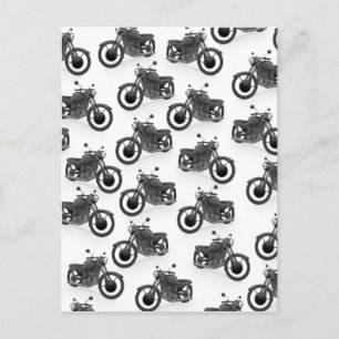 classic old Motorbike pattern Postcard