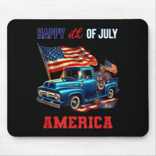 Classic Old Pickup Truck 4th of July Patriotic Mouse Mat