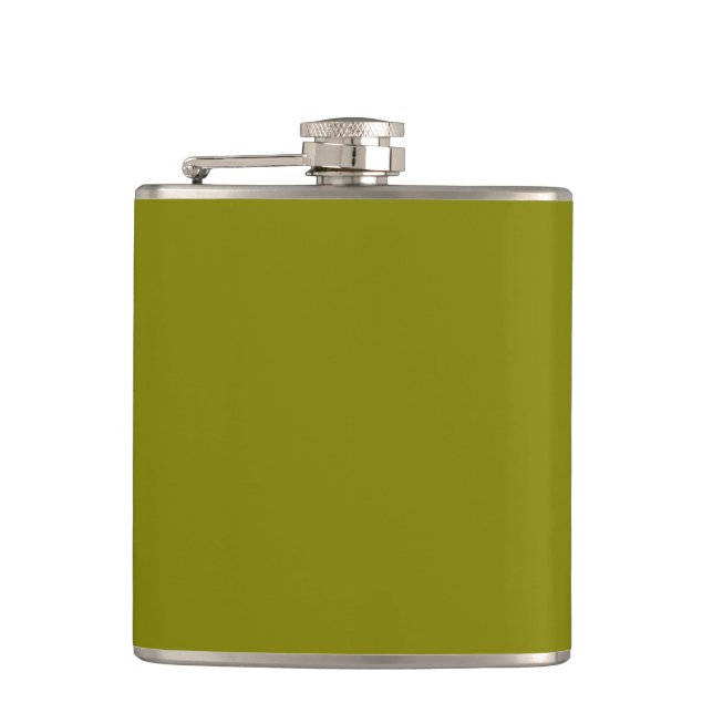 Classic Olive Green  Hip Flask (Front)