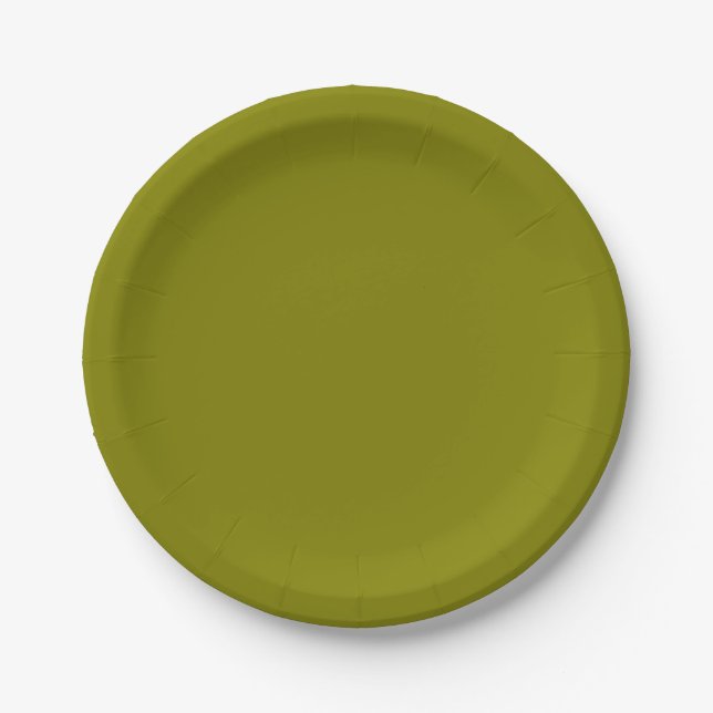 Classic Olive Green  Paper Plate (Front)