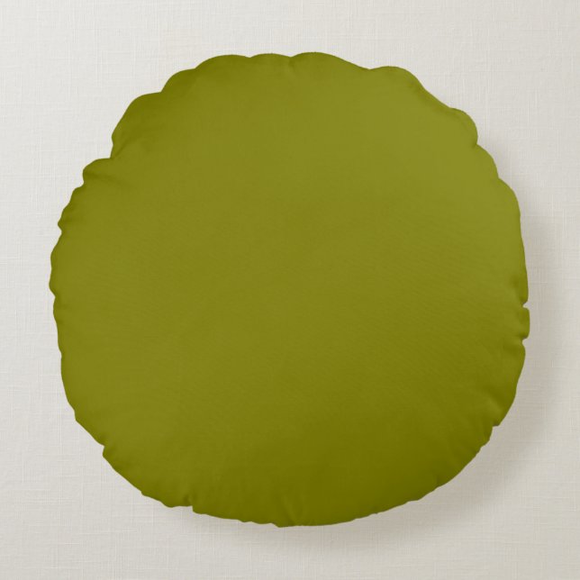 Classic Olive Green  Round Cushion (Front)