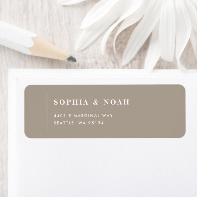 Classic Olive Grey Minimal Wedding Return Address  (Insitu)