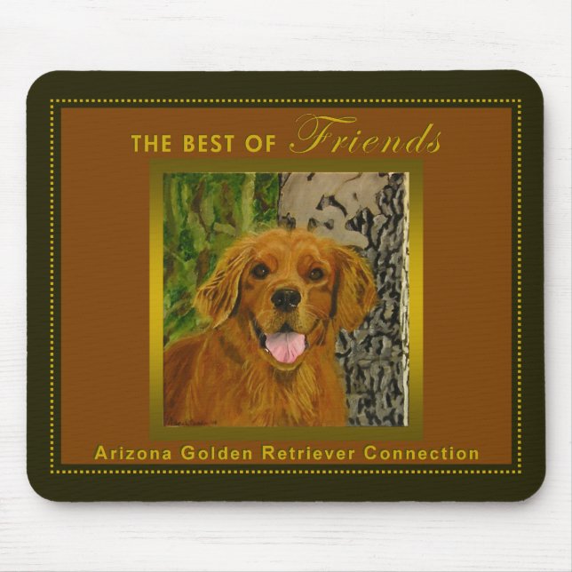 Classic Olive & Rust Golden Retriever Mousepad (Front)